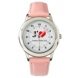 Kinderen I Heart Pink Leather Strap Watch Horloge