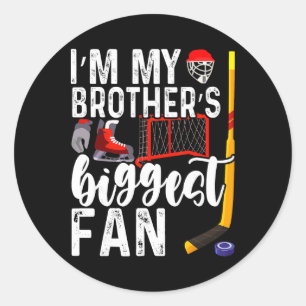 Kinderen IJshockey Grote Broers Grootste Fan Voor  Ronde Sticker