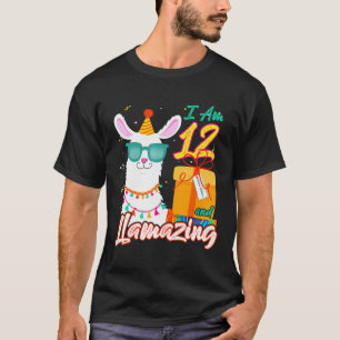 Kinderen Ik ben 12 jaar oud en Llamazing Lama 12e T-shirt