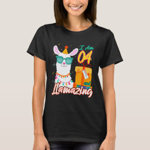 Kinderen Ik ben 4 jaar oud en Llamazing Lama 4de V T-shirt