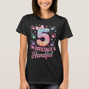 Kinderen ik ben een handvol vijf 5de verjaardag me t-shirt