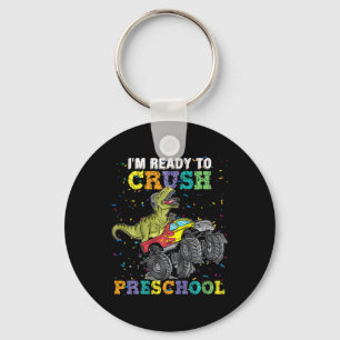Kinderen ik ben klaar om Pre K Monster Truck Dinos Sleutelhanger