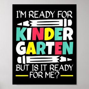 Kinderen ik ben klaar voor de kleuterschool, maar poster
