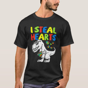 Kinderen Ik Steel Hartjes Trex Dinosaur Peuter Aut T-shirt