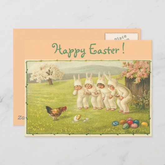 Kinderen in Bunny Suits Feestdagenkaart (Voorkant / Achterkant)