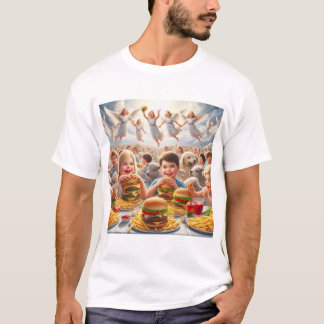 Kinderen in de hemel eten fastfood haiku t-shirt