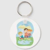 Kinderen in de regen sleutelhanger (Achterkant)