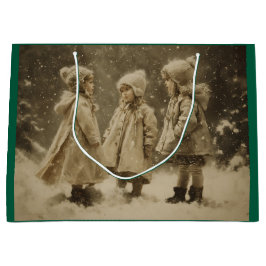 Kinderen in de winter groot cadeauzakje