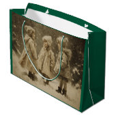 Kinderen in de winter groot cadeauzakje (Achterkant Gekanteld)