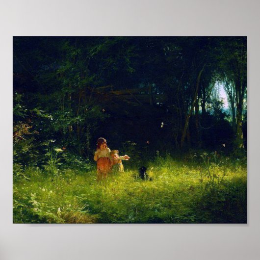 Kinderen in het bos, Ivan Kramskoi Poster (Voorkant)