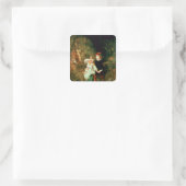 Kinderen in het Hout Vierkante Sticker (Tas)