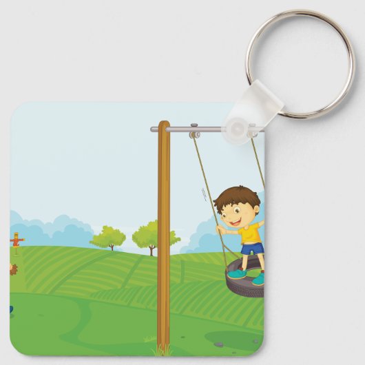 Kinderen in het park sleutelhanger (Achterkant)