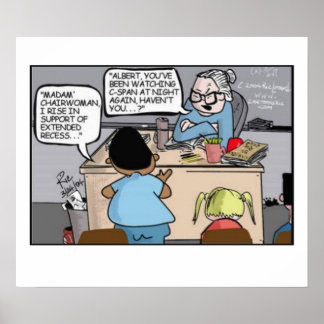 Kinderen in het Poster Classroom Cartoon