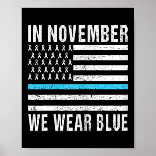 Kinderen in november Draag blauwe diabetes . Poster