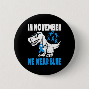 Kinderen in november Draag blauwe diabetes . Ronde Button 5,7 Cm