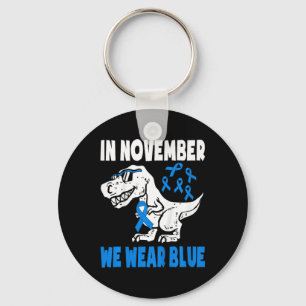 Kinderen in november Draag blauwe diabetes . Sleutelhanger