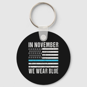 Kinderen in november Draag blauwe diabetes . Sleutelhanger