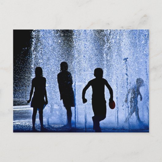 Kinderen in Play Blue Briefkaart (Voorkant)