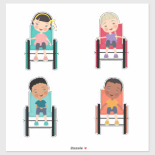 Kinderen in rolstoelStickers 2 Sticker