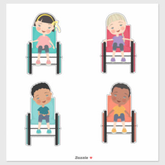 Kinderen in rolstoelStickers 2 Sticker