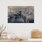  kinderen in ziekenhuisbedden van sanatorium poster (Keuken)