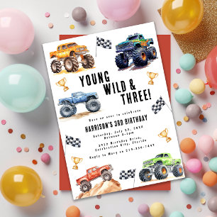 Kinderen Jong Wild En Drie Monstertrucks Kaart