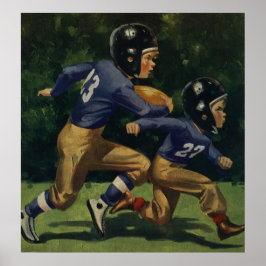  kinderen, jongens die Football spelen, sport Poster