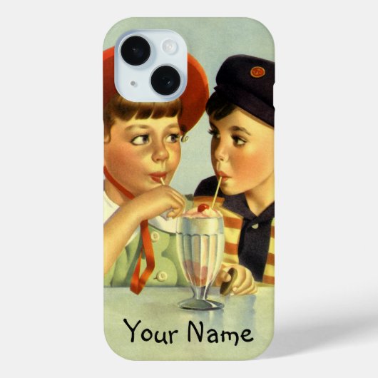  kinderen, jongens en meisjes die een schaar delen Case-Mate iPhone case (Achterkant)