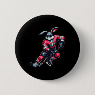 Kinderen Jongens Gelukkig Pasen Konijn Ijshockey S Ronde Button 5,7 Cm