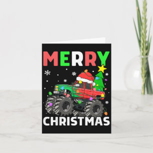 Kinderen Jongens Prettig Kerstmis Monstertruck Ker Kaart