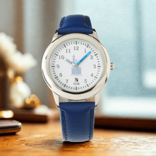 Kinderen Kaaba horloge – Arabische cijfers, blauwe
