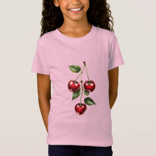 Kinderen kersen illustratie katoenen T-shirt