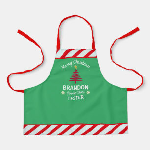 Kinderen Kerst Groen & Rood Wit Strepen Aangepast Schort