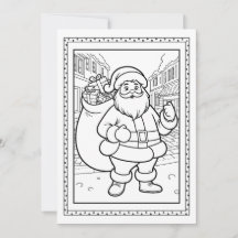 Kinderen Kerst Kleurkaart Plat Notitiekaart