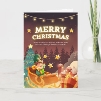 Kinderen Kerst Vouwbare Wenskaart Kaart
