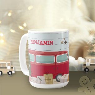 Kinderen Kerstboom Avonturenbus Tent Koffiemok