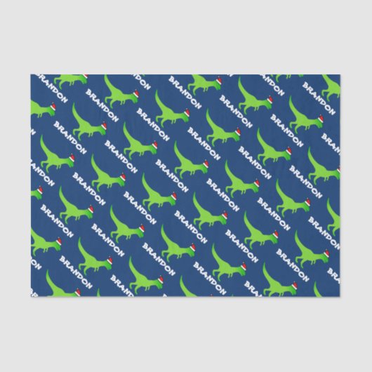 Kinderen kerstcadeautje met grappige dinosaurus tissuepapier (Voorkant)