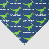 Kinderen kerstcadeautje met grappige dinosaurus tissuepapier (Detail)