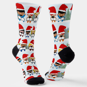 Kinderen Kerstliedjes Zingen Kerstmis Sokken