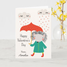 Kinderen Klaslokaal Schattige Egel Valentijnsdag