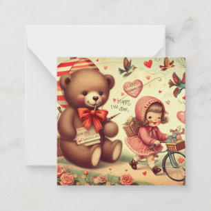 Kinderen Klaslokaal Vintage Valentijnsdag Notitiekaartje
