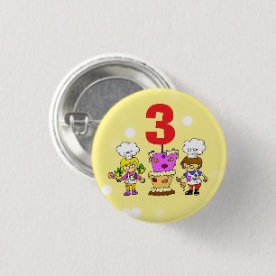 Kinderen Kleine Chef 3e Verjaardagsfeest Ronde Button 3,2 Cm