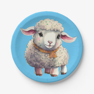 Kinderen kleine lammeren Borden, 7" rond papier Bo Papieren Bordje