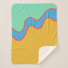 Kinderen Kleurblok Goud Blauw Groen Sherpa Deken
