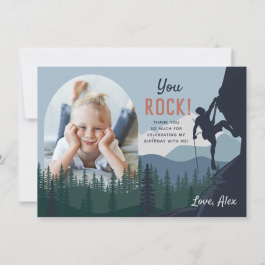 Kinderen Klimmen Verjaardagsfoto Bedankkaart (Voorkant)