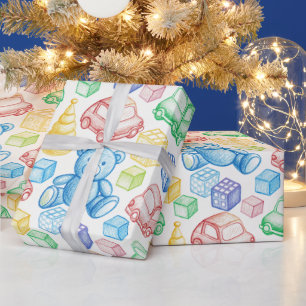 KINDEREN KNUFFELS EN SPEELGOED AUTO'S CADEAUPAPIER