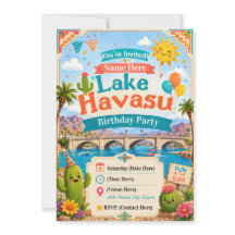 Kinderen Lake Havasu verjaardagsfeest uitnodiging