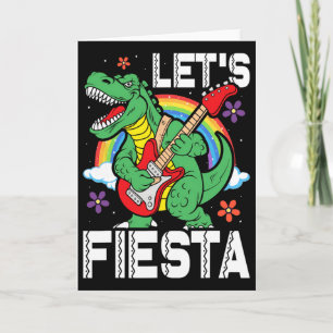 Kinderen Laten we feest Dino Trex Schattig Peuter Kaart