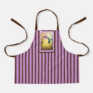 Kinderen Lavender en bruine stripte Schort