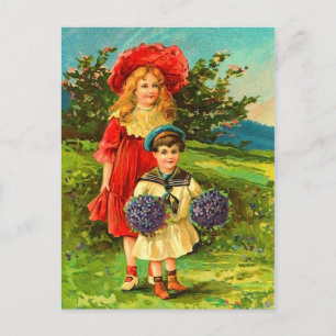 kinderen Lente Verjaardag Briefkaart